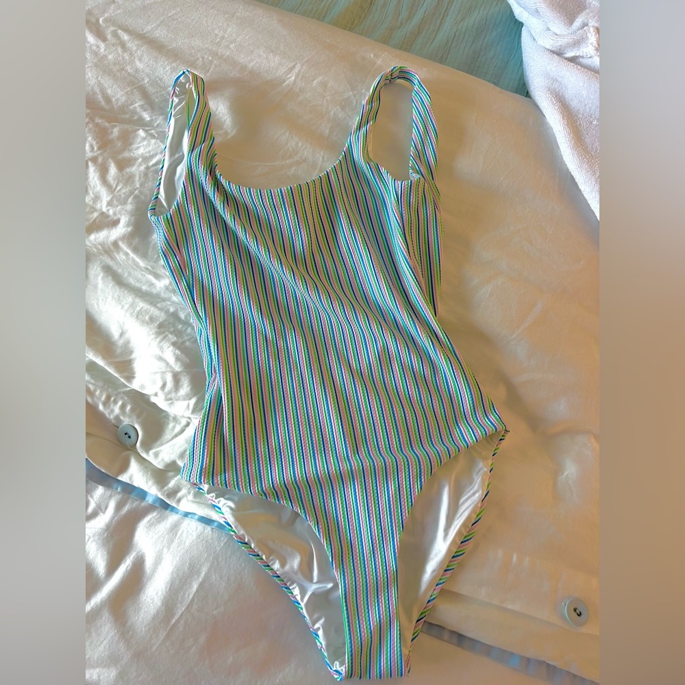 NWOT Onia swim striped one piece
